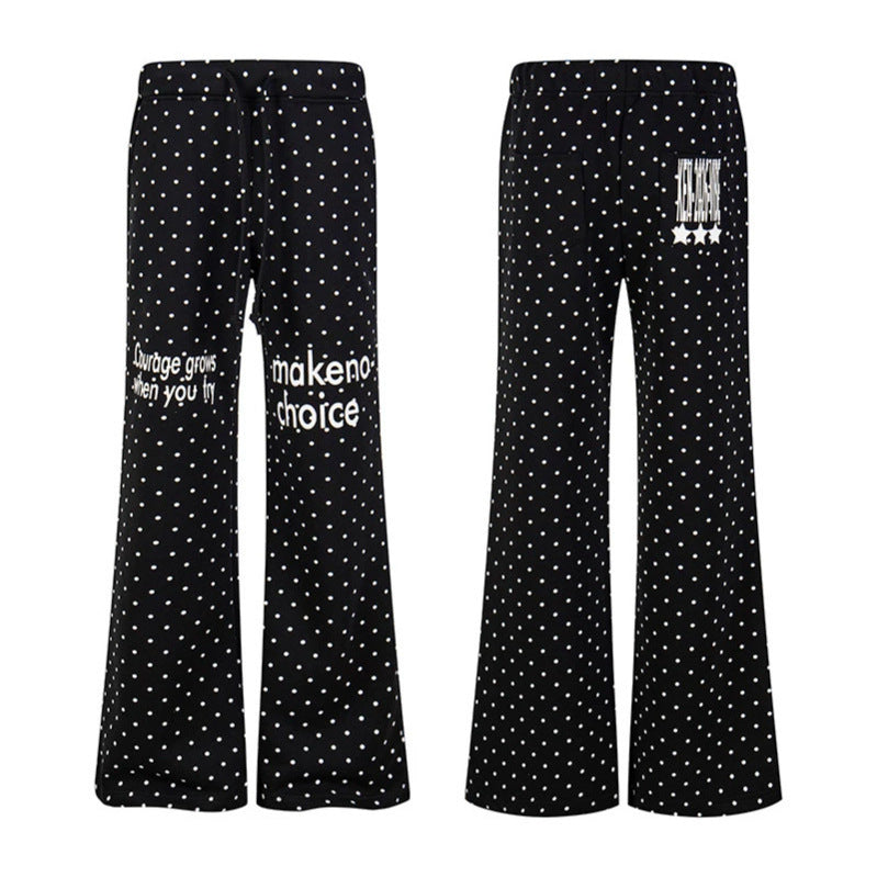 Women's Wide Lounge Pants with Drawstring, Flared Leg and Statement Print Amarae