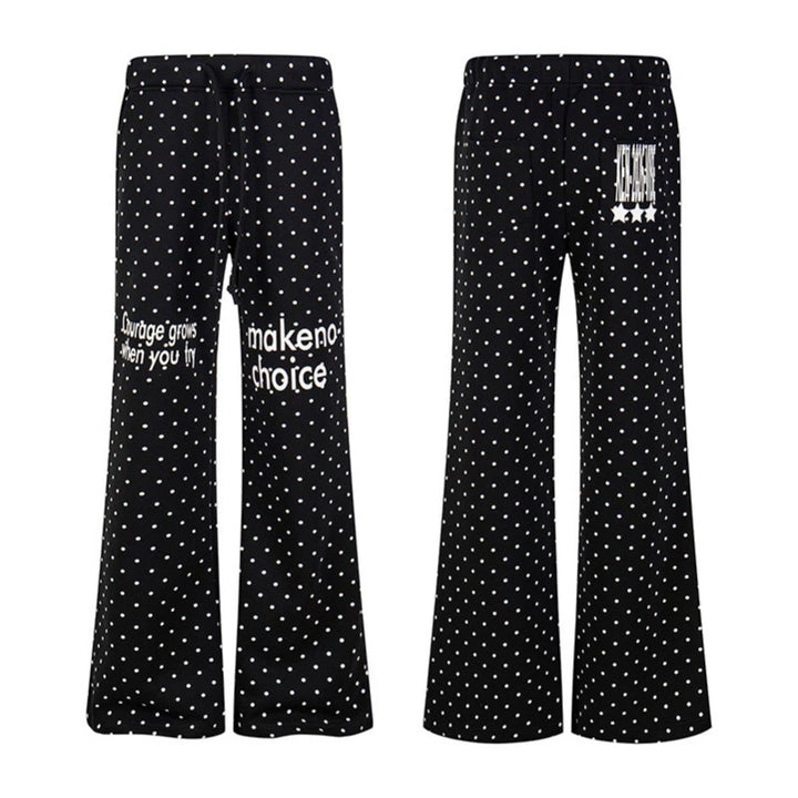 Women's Wide Lounge Pants with Drawstring, Flared Leg and Statement Print Amarae