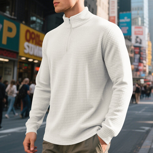 Trendy polar fleece sweater for men with a high collar and zipper Amarae