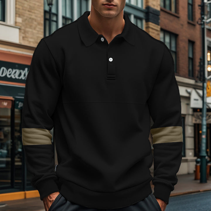 Sporty sweater for men with trendy contrast stripes Amarae