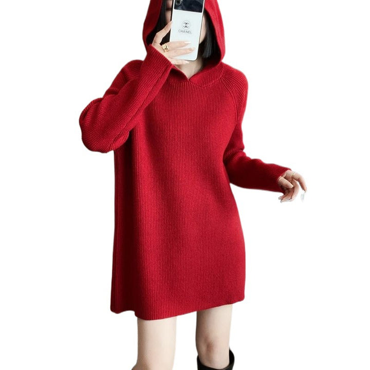 Robe en tricot pour femme avec capuche et coupe décontractée Chic & Stil