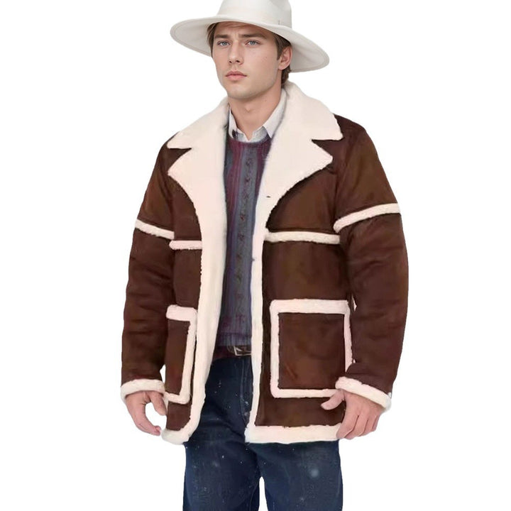 Sheepskin jacket for men with full faux fur lining and practical pockets Lune London