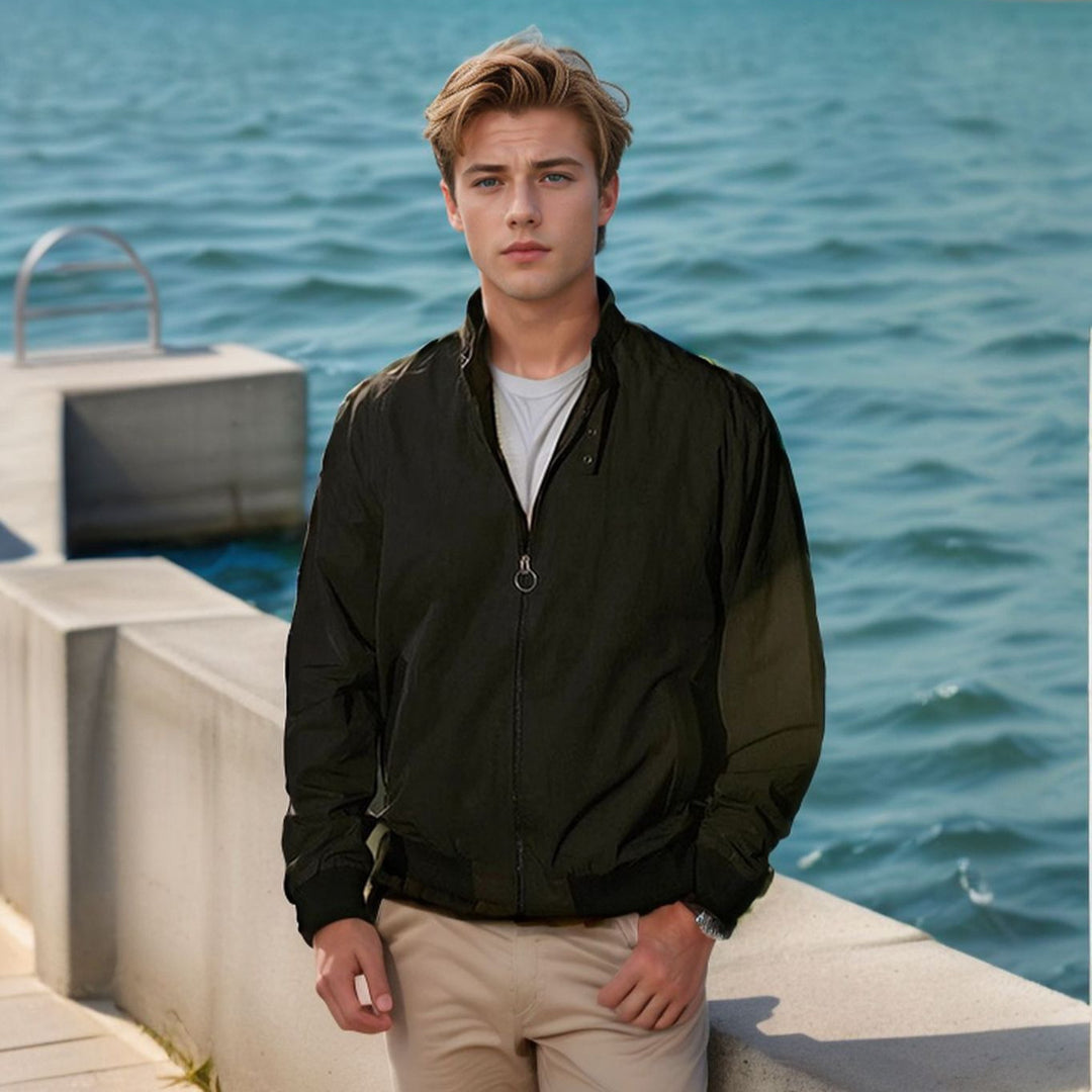 Casual windbreaker jacket for men with high collar Amarae