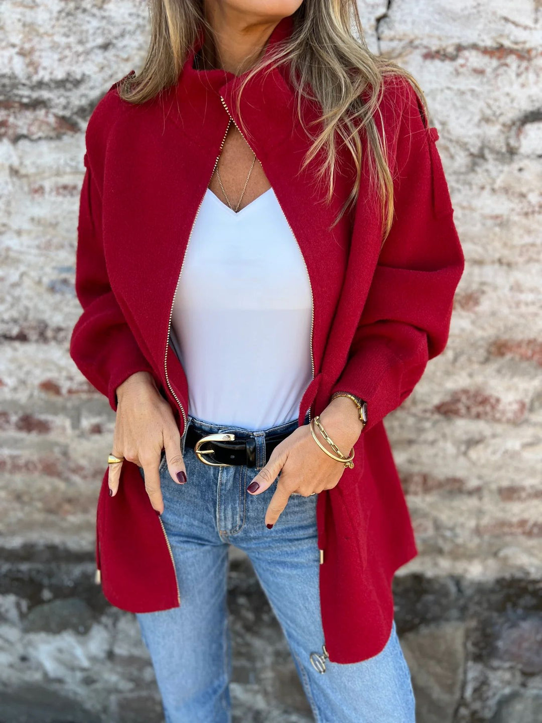 Fashionable and comfortable women's transition jacket with high collar Lune London