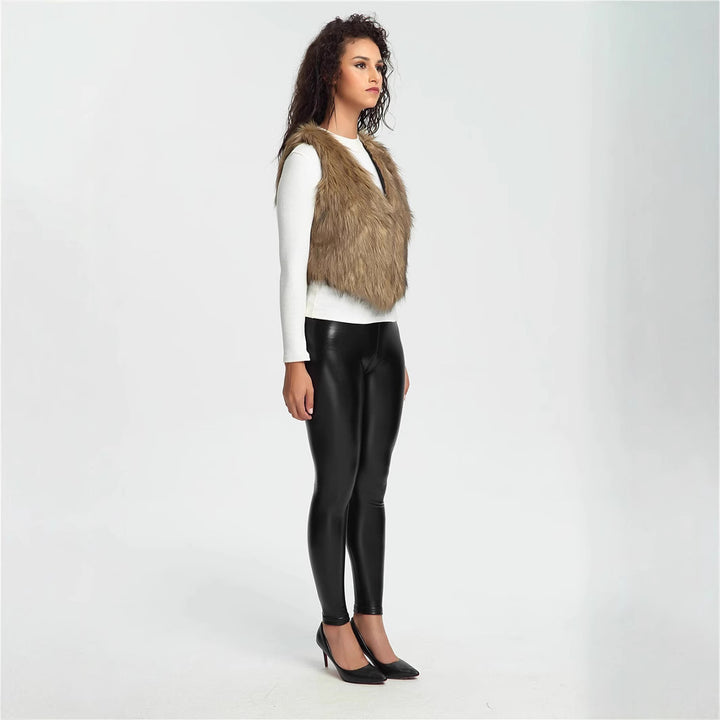Ladies Soft Faux Fur Jacket with Asymmetric Cut Lune London
