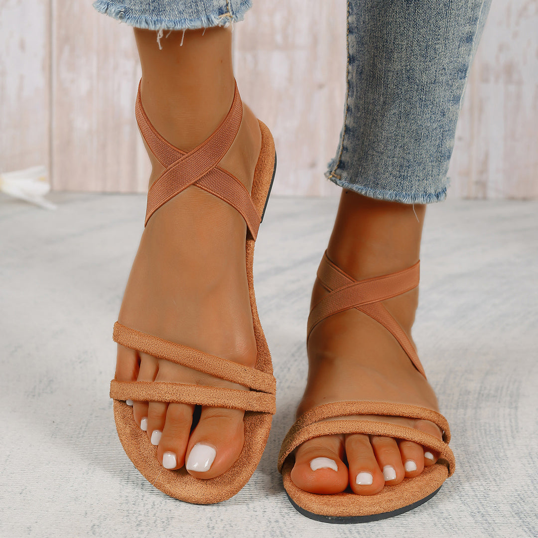 Ladies Chic Stylish Flat Strappy Sandals