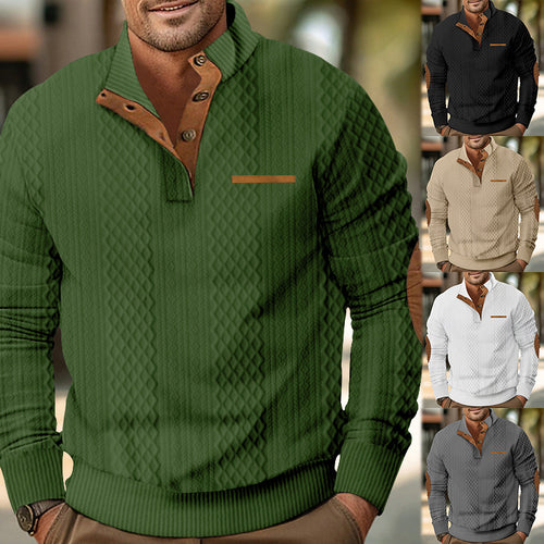 Knitted sweater for men with textured design and contrasting details Amarae