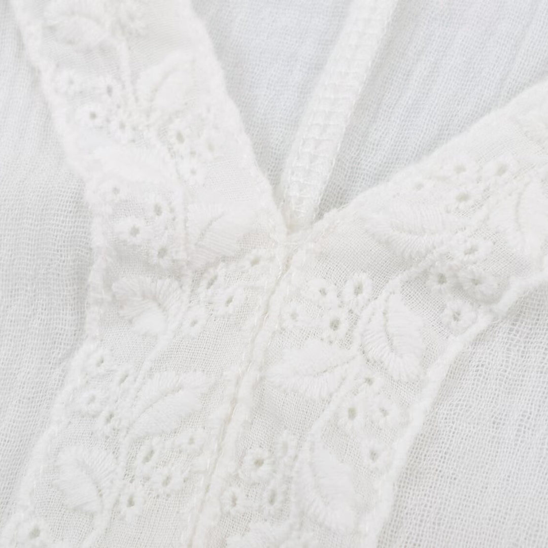 Women's Embroidered Kaftan Top with V-Neck and Wide Batwing Sleeves Amarae