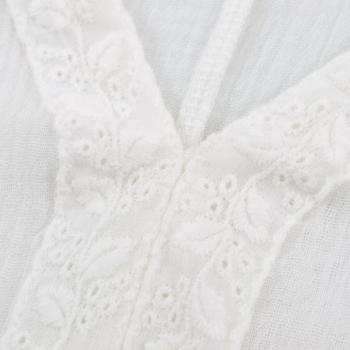Women's Embroidered Kaftan Top with V-Neck and Wide Batwing Sleeves Amarae