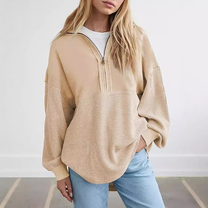 Women's casual sweatshirt with high collar and textured design Lune London
