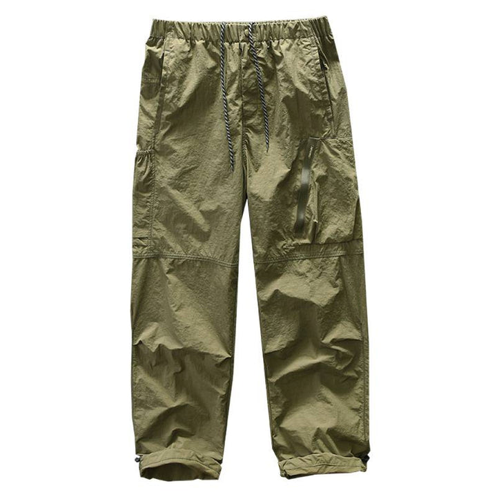 Functional pants for men with elastic waistband and zippered side pockets Lune London