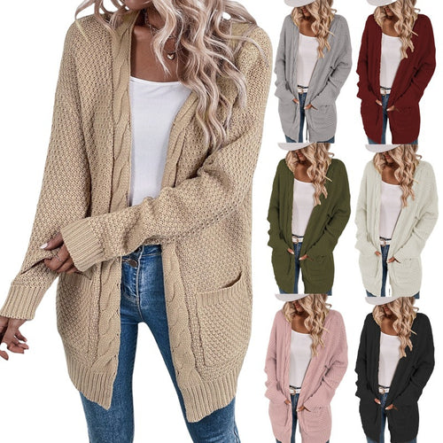 Casual cardigan for women with deep pockets and crinkled design Amarae