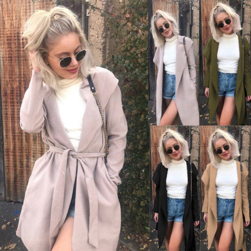 Casual trench coat for women with a modern cut and a waist belt Amarae