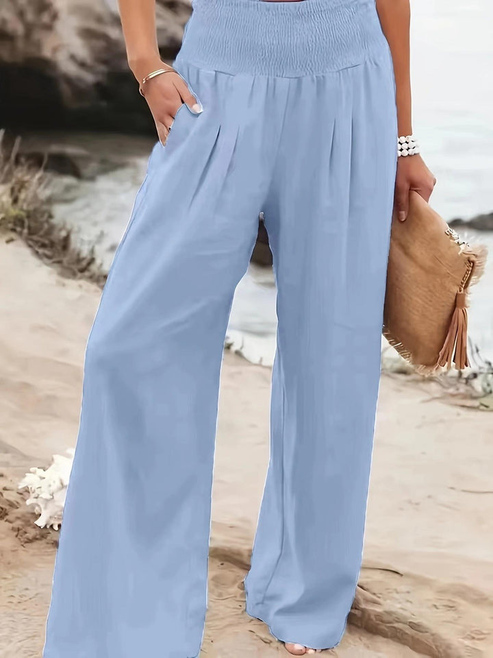 Loose summer pants for women with elastic waistband and comfortable pockets Lune London