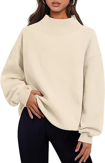 Casual pullover for ladies with high collar and wide sleeves Lune London