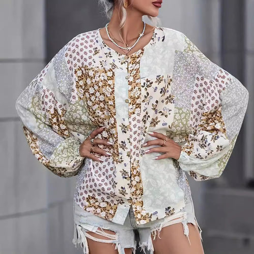 Women's blouse with a unique patchwork design Amarae