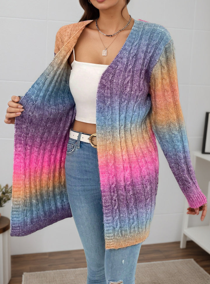 Cardigan in knit for women with a colorful gradient and a relaxed fit Lune London