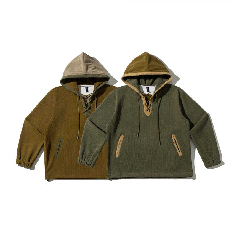 Unisex Oversize Hoodie with Lacing and Kangaroo Pockets Amarae