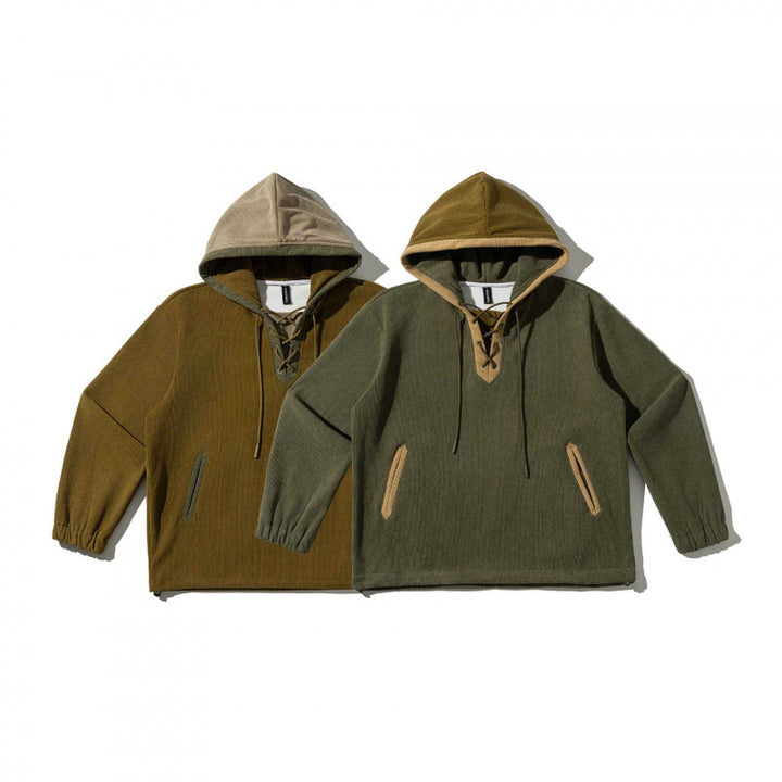 Unisex Oversize Hoodie with Lacing and Kangaroo Pockets Amarae