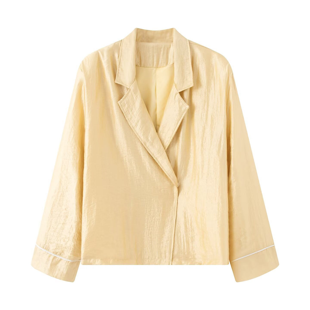Ladies Two-Piece Lounge Set with Blazer Jacket and Elastic Waist Pants Amarae