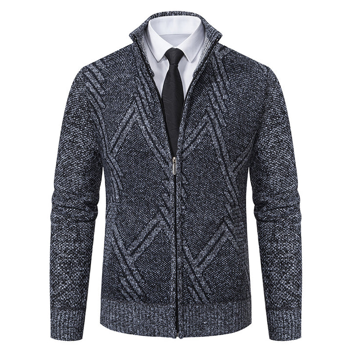 Men's knit jacket with modern geometric patterns Lune London
