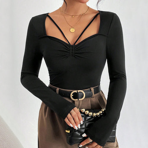 Body femme avec décolleté en V séduisant et bretelles sophistiquées Chic & Stil