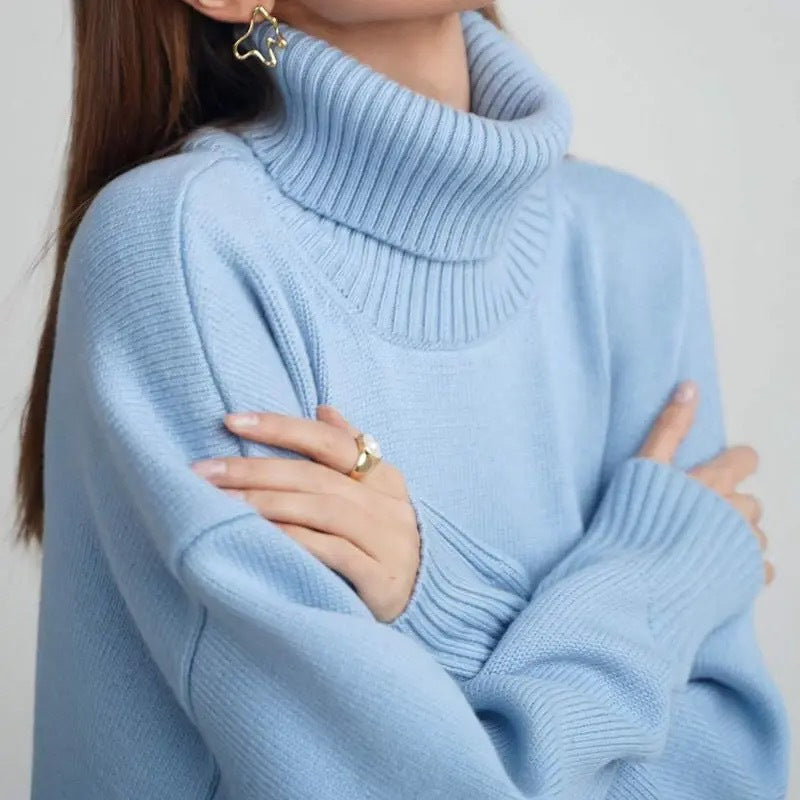 Lune London | Women's Oversized Turtleneck Sweater Basic Knitted Sweater