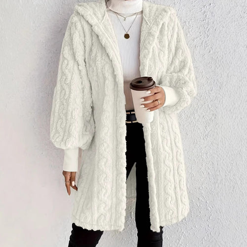Luxurious fleece hooded jacket for women Amarae