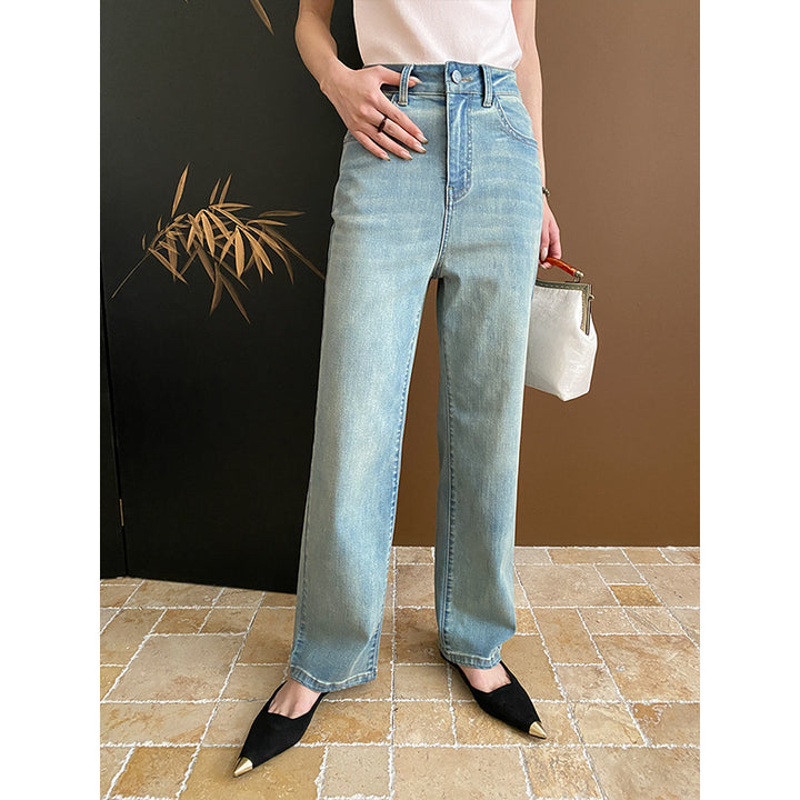 Ladies High-waisted Jeans with Wide Leg Chic & Stil