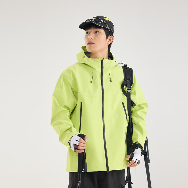 Men's Waterproof Softshell Outdoor Jacket with Adjustable Hood and Breathable Membrane Amarae