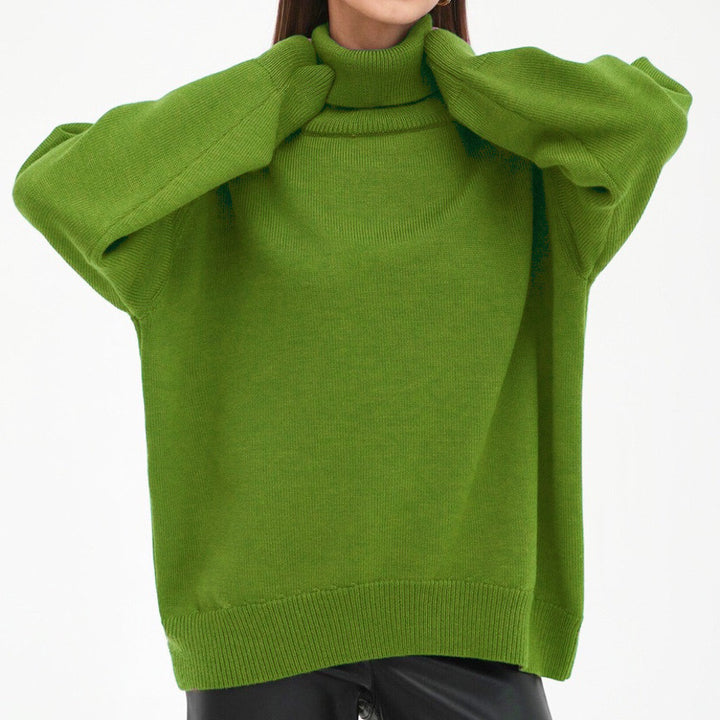 Oversized turtleneck sweater for women with ribbed structure Lune London