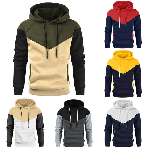 Men's trendy hoodie with an innovative patchwork design Amarae