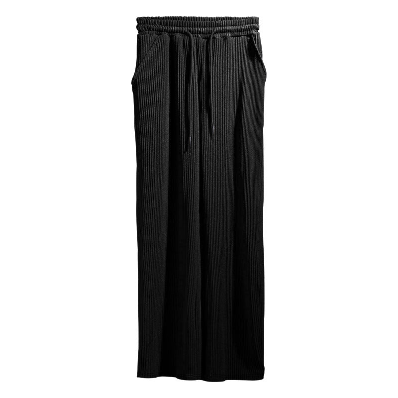 Ladies High-Quality Pleated Leisure Pants with Elastic Waist and Pockets Lune London