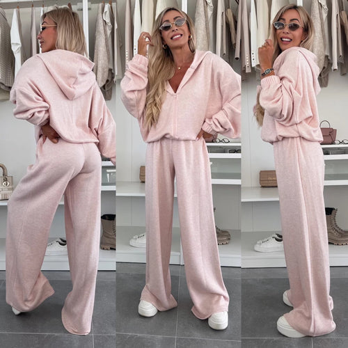 Ladies comfortable fleece jumpsuit with high collar and zipper Amarae
