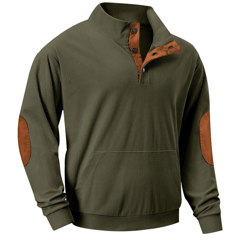 Men's cozy hoodie with fashionable faux leather details and high-quality cotton Chic and style