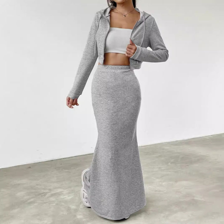 Amarae women's hoodie set and maxi skirt