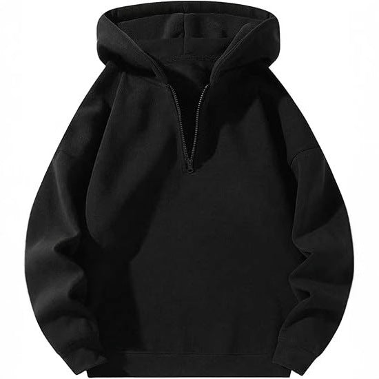 Women's hooded sweatshirt with short zipper and relaxed fit Lune London