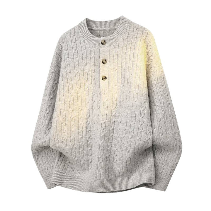 Knitted sweater for men with button details and textured surface Lune London