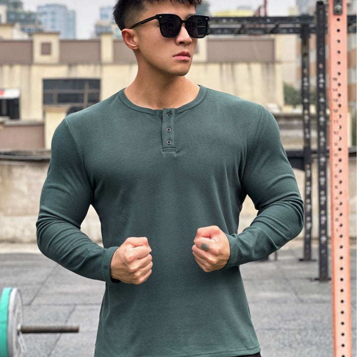 Men's stylish long sleeve shirt with modern button closure Amarae