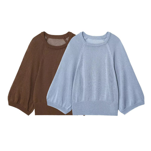 Pull femme décontracté avec manches larges et taille élastique Amarae