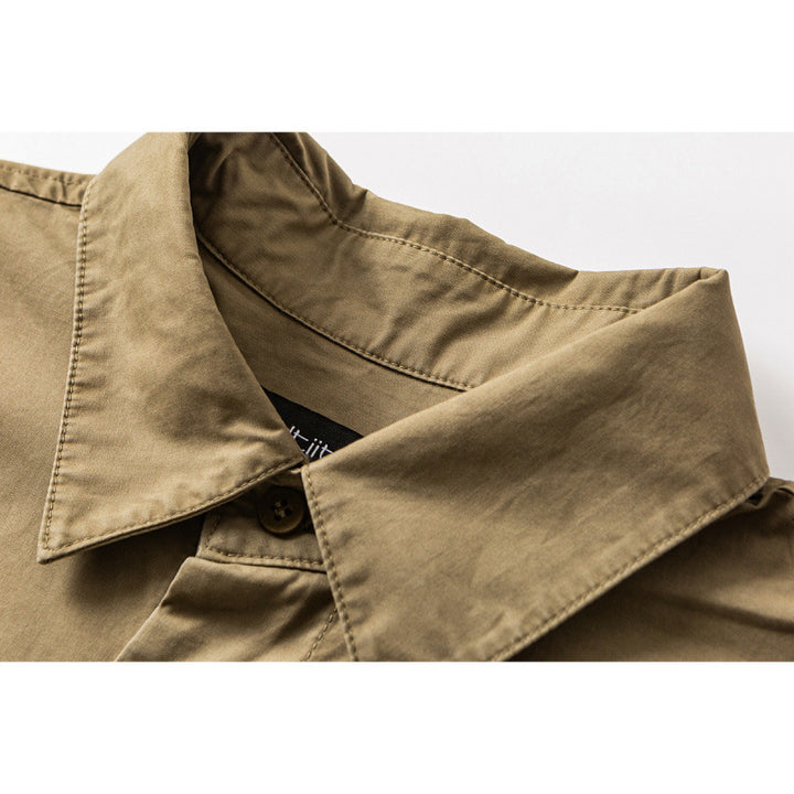 Men's Loose Oversized Shirt made of Cotton Twill with Spread Collar and Relaxed Fit Amarae
