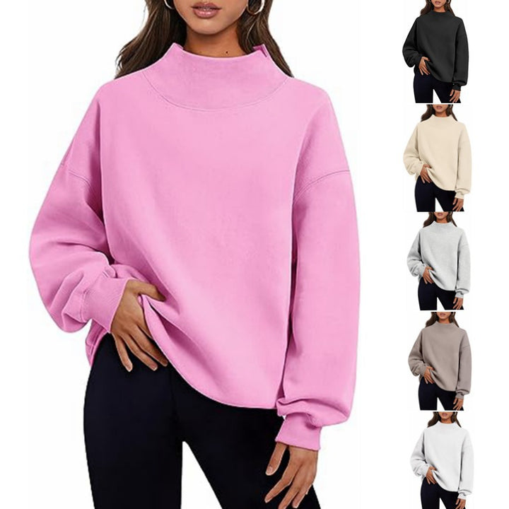 Casual pullover for ladies with high collar and wide sleeves Lune London