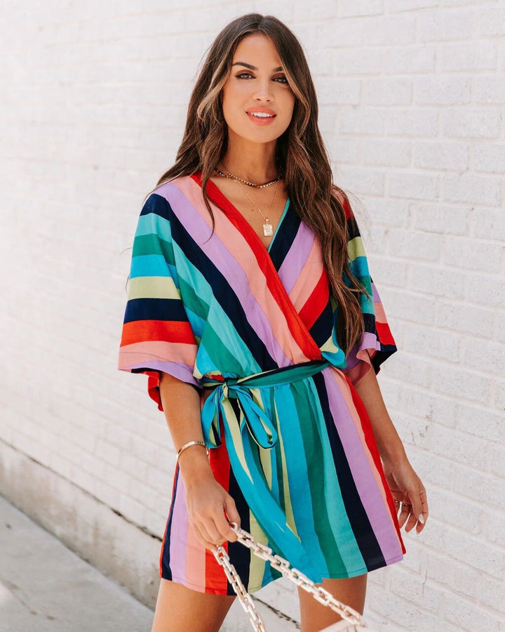 Chic striped wrap dress for women Lune London