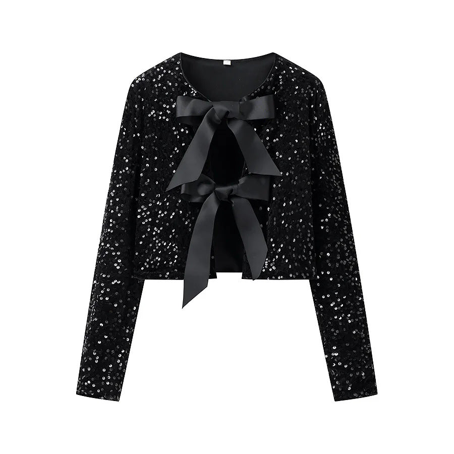 Elegant short jacket for women with stylish ties Lune London