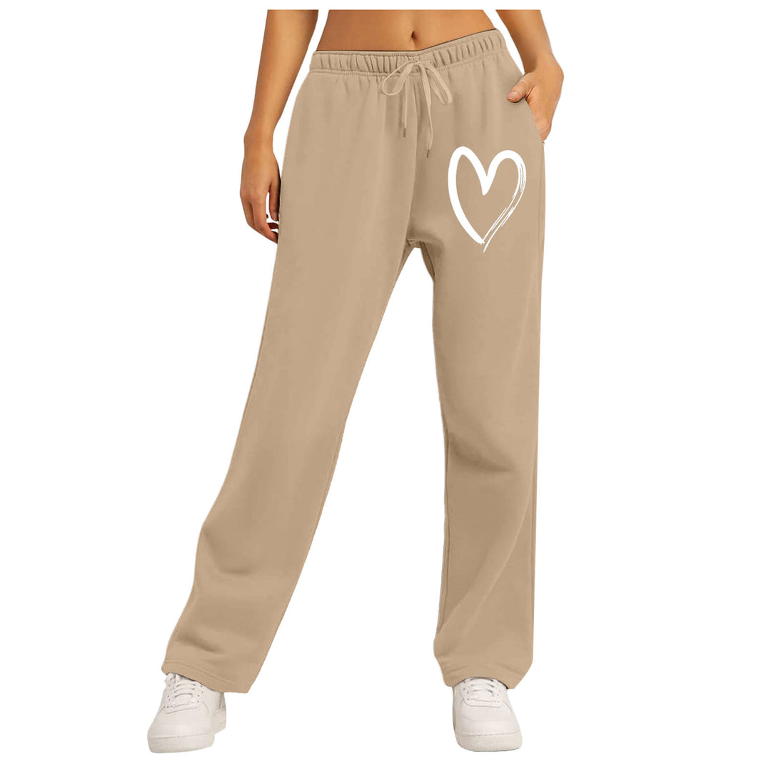 Ladies leisure pants with unique heart design and elastic waistband Lune London