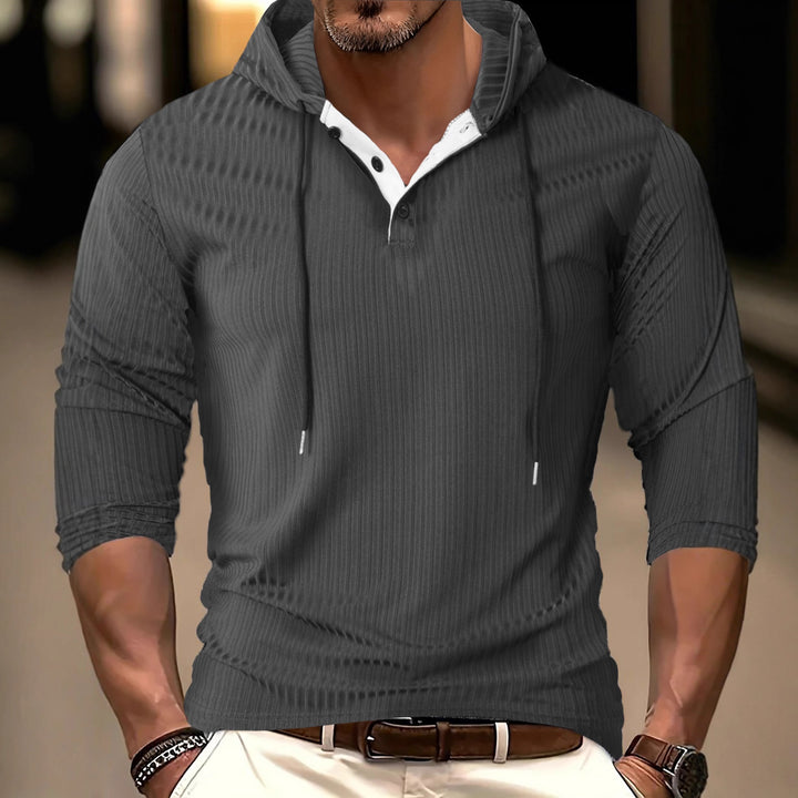 Men's Hoodie Sporty Long Sleeve with Textured Surface Lune London