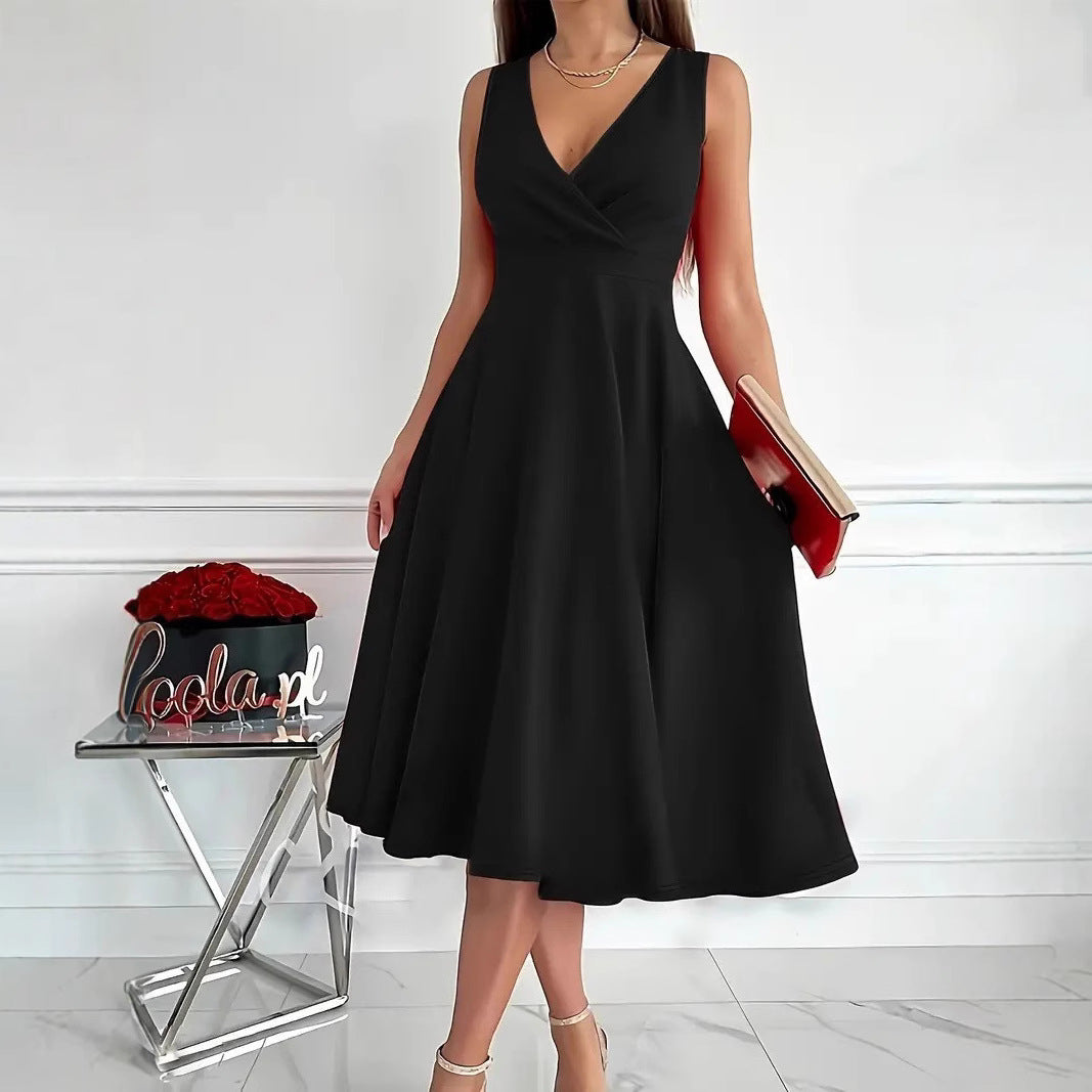 Elegant A-line wrap dress for women with V-neck Lune London