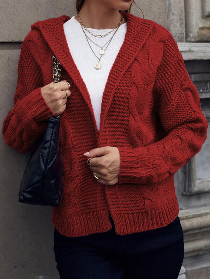 Ladies cardigan with hood and macramé pattern Lune London