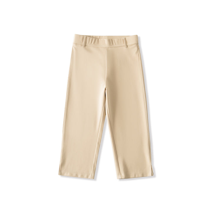 Women's high-waisted capri stretch pants with a slim silhouette and leg slit Amarae