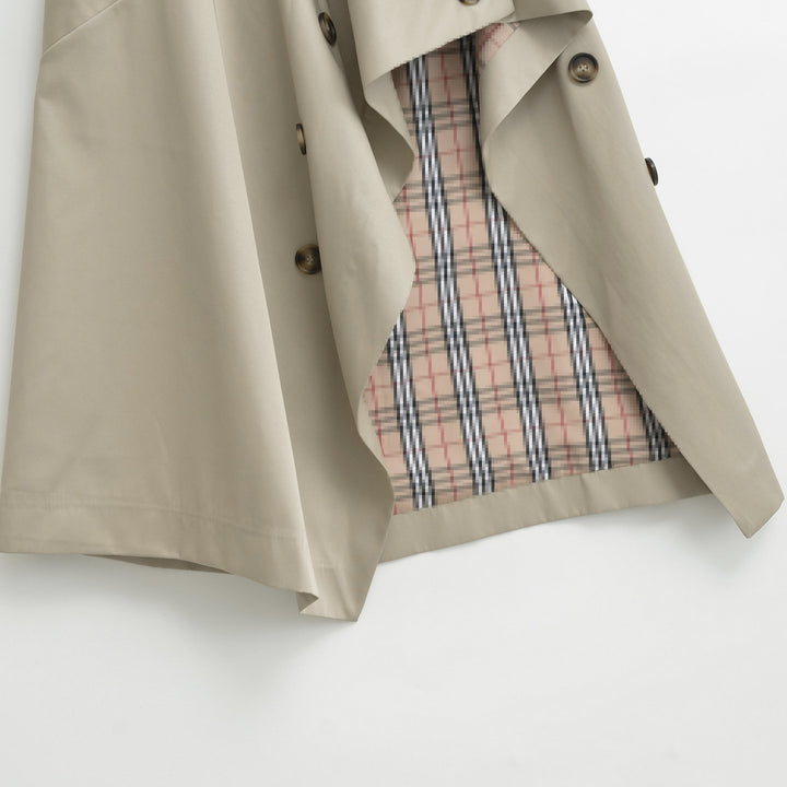 Women's Asymmetrical Trench Skirt with Waist Belt and Decorative Buttons Amarae